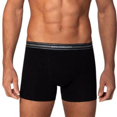 Imagem de Kit Com 2 Cuecas Boxer Em Algodão Masculino Lupo, G, Preto, Preto mesc
