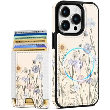 Imagem de Shorogyt Capa carteira para iPhone 13 Pro Max – Serve para 7 cartões, compatível com suporte magnético Magsafe para cartão de crédito de couro bonito capa de telefone feminina meninas para Apple 13