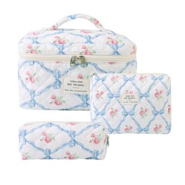 Imagem de Bolsa de maquiagem AMZMA, conjunto de bolsas de cosméticos de algodão 