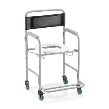 Imagem de Cadeira De Banho Higiênica Dellamed Dobrável Até 100 Kg Preto E Cinza D30