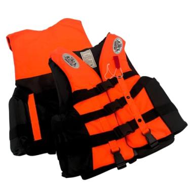 Imagem de Flutuador Colete Nautico 90kg Laranja Com Apito Salva Vidas