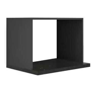 Imagem de Suporte Prateleira Microondas, AirFryer, Forno Elétrico, Impressora em MDF 15mm 60x40x12 Organizador de Cozinha Ideal para Apartamentos e Cozinhas Compactas(Preto)