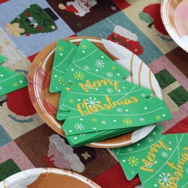 Imagem de Guardanapos de papel de Natal, guardanapos descartáveis fofos com tema natalino, guardanapo decorativo prático para celebrações de férias, festas festivas e uso diário (estilo 4)