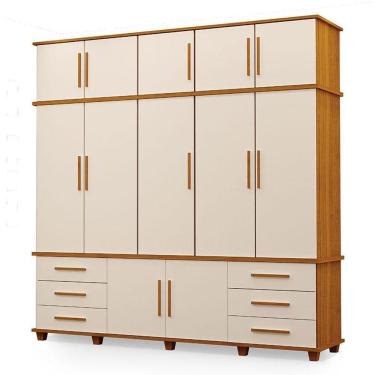 Imagem de Guarda Roupa Casal Londres 5 Portas Freijó Off White - Luapa Móveis