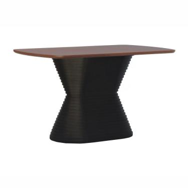 Imagem de Mesa De Jantar Apollo Tampo Retangular 136x80cm Preto-amêndoa