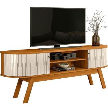Imagem de Rack Bancada Venezza 2 Portas Para Tv De 75 Polegadas Cinamomo/off White