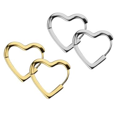 Imagem de Brincos de argola de coração, presente de aniversário para mulheres, mãe, filha, colega, tia, adequado para Halloween, Dia dos Namorados, Natal, Ação de Graças, Páscoa, 2 pares