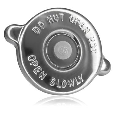 Imagem de KUQUTIDY 1 tampa de radiador, capa de radiador de 16 PSI, tampa de reservatório de vedação de tanque durável de aço inoxidável, peça automotiva, design de talão duplo, substituição da tampa de água de