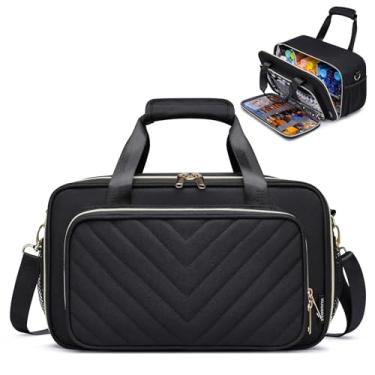 Imagem de Kuosdaz Organizadores de tinta acrílica para até 54 frascos de 59 ml, estojo de armazenamento de suprimentos de arte com alça e alça de ombro, organizador de armazenamento de garrafas de tinta