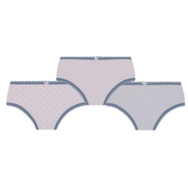 Imagem de Calcinha Lobinha Infantil Estampada 18102-089 C/3, Branco, Branco, Azu