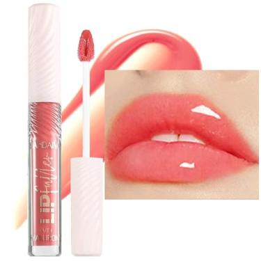 Imagem de Pink Coral Lip Gloss Colorido Glitter Lipgloss Óleo Labial Hidratante para Crianças Adolescentes Batom Hidratante Bálsamo Labial Alto Brilho e Vegano Brilho Labial para Mulheres Meninas Longa Duração