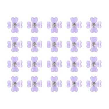 Imagem de 20 grampos de cabelo de flores pequenas, mini grampos de cabelo de flores para meninas, mini grampo de cabelo de flor, grampos de cabelo pequenos com strass, mini grampos de cabelo de flor, acessórios