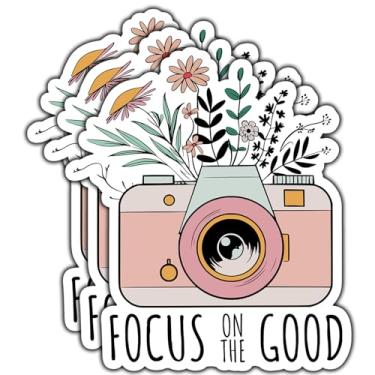 Imagem de (3 peças) Adesivo focado no bom citação motivacional adesivos de vinil à prova d'água inspiradores para livros, laptops, telefone, garrafas de água, copo de vidro, decalques Kindle de 7,6 cm