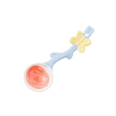 Imagem de Colheres de Jantar Colher de cerâmica fofa 2 peças, colher café da manhã, sobremesa, sorvete, arroz, adequada para mulheres, meninas e crianças(Red)