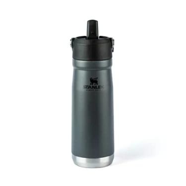 Imagem de Stanley - Garrafa de água IceFlow com palhinha, aço inoxidável, térmica e reutilizável, resistente a fugas, 651 ml, Charcoal