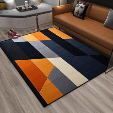 Imagem de Tapetes com estampa geométrica de nova tendência para decoração de sala de estar, tapetes estampados para casa, tapetes luxuosos para quarto e sala de estar (5,2 x 7,5 pés (160 x 230 cm) / X