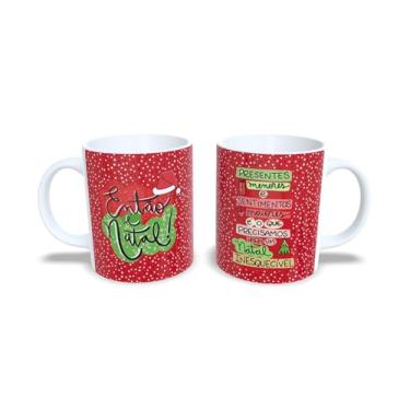 Imagem de Caneca de Cerâmica Natalina, Branca, 325ml, Design de Gatos com Gorro de Natal, Decorativa, Presente para Festas (7)