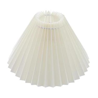 Imagem de Gralara Abajur de tecido plissado para luminária, capa para abajur pendente, cúpula para luminárias de chão, cozinha, sala de estar, hotel, M