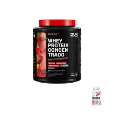 Imagem de Kit Whey Protein Concentrado Halloween 450g Sabor Pirulito de Cereja + Creatina Cápsulas 120caps