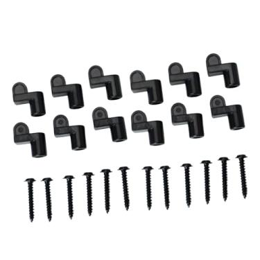 Imagem de Ｂｅｓｇａ Conjunto de 12 Presilhas para Tela de Janela com Parafusos, Fixadores de Moldura, Presilhas Deslocadas para Fixação de Painéis de Proteção contra, Preto