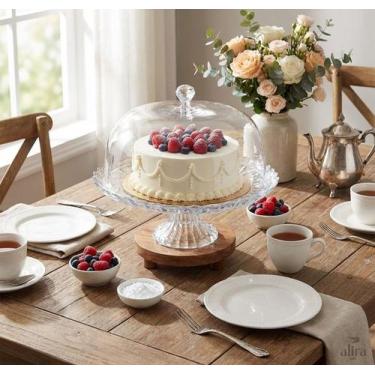 Imagem de Boleira de Vidro com Tampa em Acrílico Alira Home