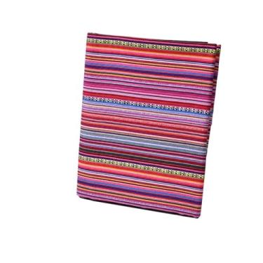Imagem de Tecido Listrado Colorido Por Jarda, Tecidos De Estofamento Estilo Mexicano Para Cadeiras, Tecido Decorativo De Arte Étnica Minimalista Para Projetos DIY Domésticos,(3#,1.5x1m/4.9x3.3ft)