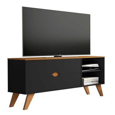 Imagem de Rack Bancada Para TV até 55 Polegadas Homero. (Preto/Cedro)