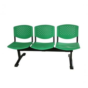 Imagem de Cadeira Em Longarina 3 Lugares Polipropileno Atenas Verde