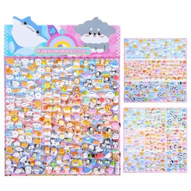 Imagem de Cute Mini Puffy Stickers, for Six in One Decorative 3D for Kids and Adults Animal Themes Features Bear Bird Ocean Decor Vibrant and Fun Puffy Stickers for Crafting Journaling Scrapbooking and More