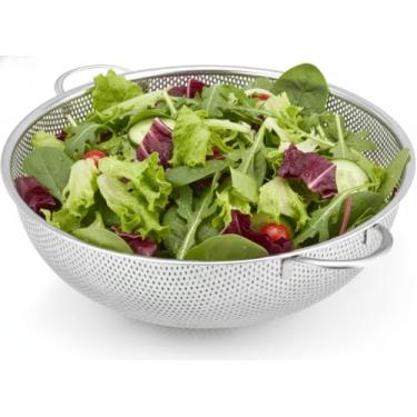 Imagem de TooWoom Escorredor de 5 litros para cozinha, escorredor de aço inoxidável com base, coador de macarrão com alça, coador de alimentos para espaguete, legumes, frutas