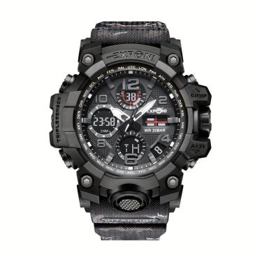 Imagem de Relógio Esportivo Com Duplo Display E Luz Noturna Led Calendário Cronômetro Preto