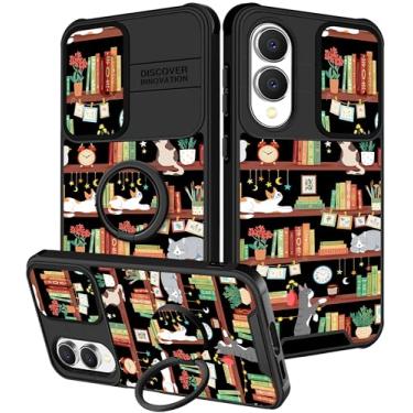 Imagem de Funermei Capa para Samsung Galaxy S25 Edge - Capa de telefone feminina bonita feminina estética estante design exclusivo com capa de câmera e suporte de anel Funda para Samsung S25 Edge