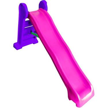 Imagem de Escorregador Grande Rosa e Lilas de 4 Degraus - PapiBrink