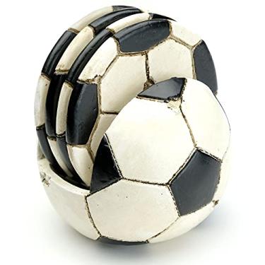 Imagem de Conjunto de porta-copos de futebol: inclui 4 porta-copos de bola de futebol para bebidas