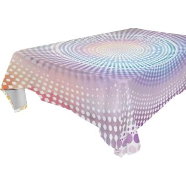 Imagem de YETTASBIN Toalha de mesa quadrada mandala, impermeável, resistente a manchas, lavável de poliéster, para piquenique, jantar, férias, cozinha, festa, decoração, 152 x 152 cm