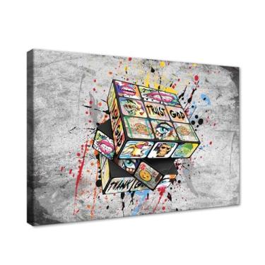 Imagem de Novatique Banksy Canvas Wall Art Street Graffiti Wall Art Colorido Cool Painting Print Graffiti Art Picture Pintura Abstrata Arte Arte para Sala de Estar Quarto, 30 x 40 cm