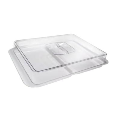 Imagem de Pote Porta Frios Hermético de Acrílico Branco para Presunto e Queijo