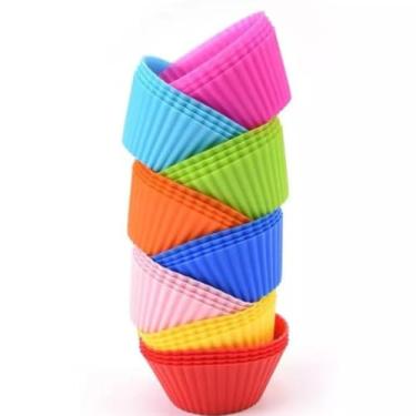 Imagem de Forma de Silicone para Cupcake e Muffin – Kit Colorido Reutilizável