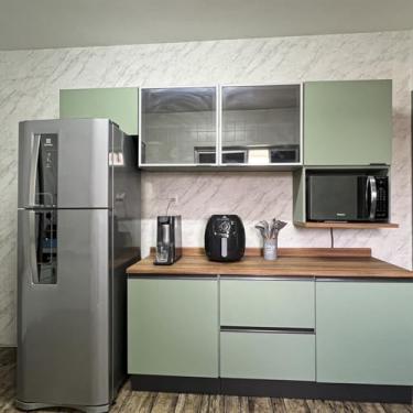 Imagem de Vinil Adesivo Jateado Verde Oliva Fosco P/Móveis Geladeira Parede Envelopamento Decorativo (5mt x 70cm)