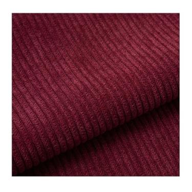 Imagem de JIYCD 150 cm x 99 cm Tecido de veludo cotelê por metro Tecido de veludo cotelê elástico sólido grosso para costura artesanato almofada casaco camisa calças sofá DIY artesanato material (cor: vinho