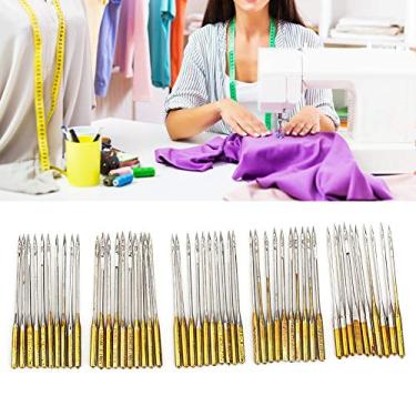 Imagem de 5 pacotes de agulhas de máquina de costura doméstica, conjunto de agulhas de metal para Singer superfície lisa, sem rebarbas, alta dureza