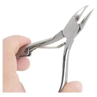 Imagem de Alicate de Cutículas Aço Inoxidável Cortador Manicure Profissional - Mola Dupla Corte Preciso, Para Mãos Pés, Esterilizável Durável