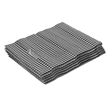 Imagem de Vomeko 100 unidades de sacolas para presentes reutilizáveis ​​com grade preta e branca, sacolas de brindes com alça de LDPE de 10,6 x 7,9 polegadas para boutiques de varejo,