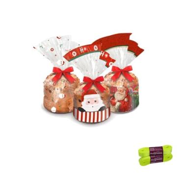 Imagem de Kit Saco Panetone Cromus 500g 25x35cm + Fita Cetim Impressa 15mmx10mts