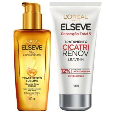 Imagem de Elseve Kit - Óleo Extraordinário + Cicatri Renov Leave-In, Kit