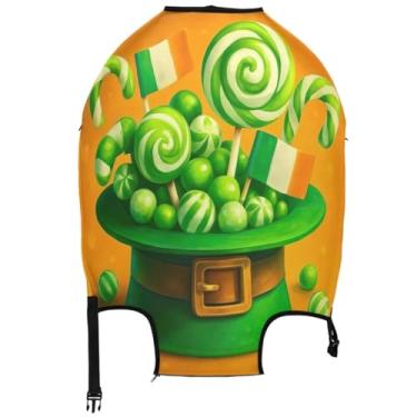 Imagem de Joisal Chapéu de duende verde, capa de mala, capa protetora de bagagem, itens essenciais de viagem estéticos para mulheres, Doces de chapéu de duende verde, S 18-20 in, Capa de mala