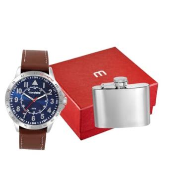 Imagem de Mondaine Kit Relógio Masculino Casual Prata Com Cantil de Aço