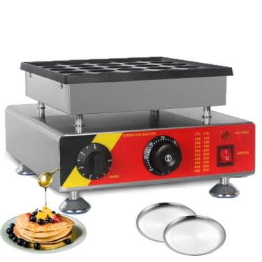 Imagem de MáQuina De Fazer Mini Panquecas,MáQuina De Panquecas Holandesas Com 25 Cavidades,InoxidáVel Antiaderente,Com Controle De Temperatura E Temporizador Para PáGina Inicial,Restaurante