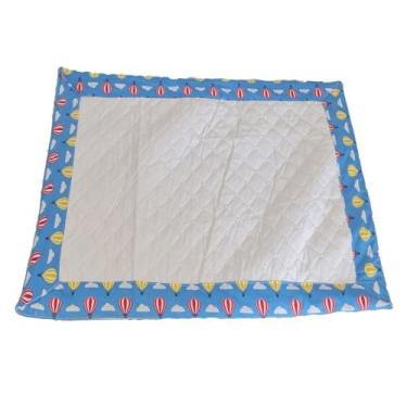 Imagem de Tapete Higienico para Cachorros Pet Lavável e Reutilizável 50x70cm - Microfibra Matelada Impermeável - Balão Azul Royal