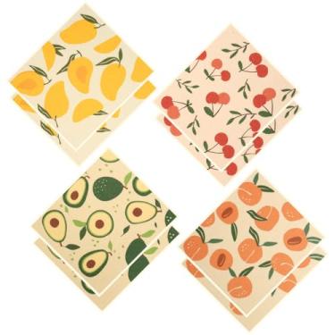 Imagem de 8 peças de panos de prato suecos absorventes de celulose esponja toalhas de papel reutilizáveis panos de prato de cozinha laváveis panos de limpeza macios para lavar pratos de cozinha